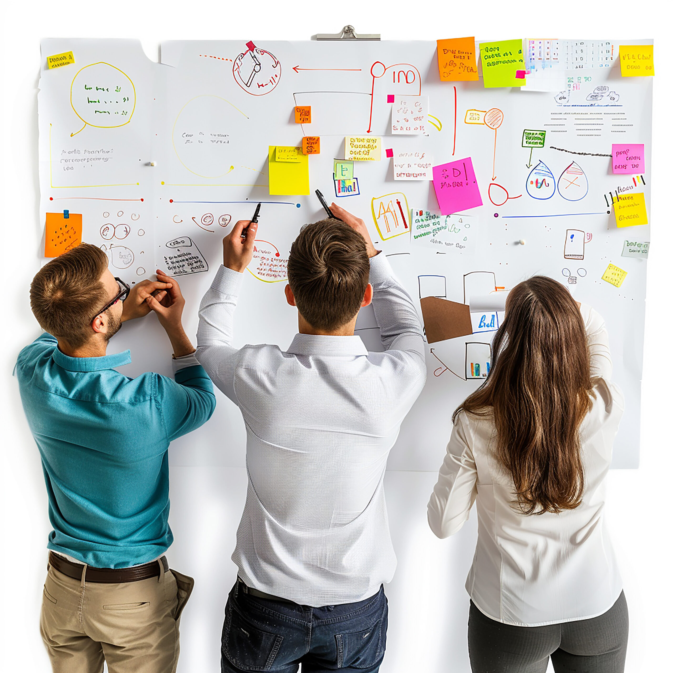 Reunión entre cliente y agencia revisando mensajes sostenibles de una campaña